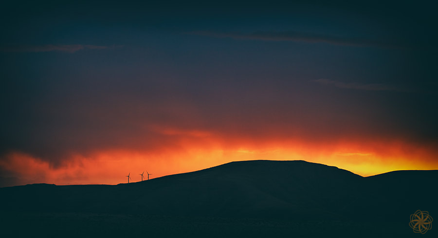 Red Red Sky, Lanzarote, photo print, landscape photography, windmills, intersensa, jl-foto